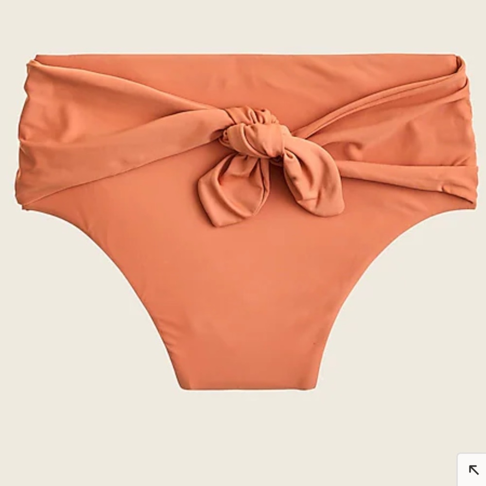 J. CREW high-waisted, tie front bikini bottom in “dusty pumpkin”, M, worn once!